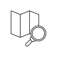map concept line icon. Simple element illustration. map concept outline symbol design. vector