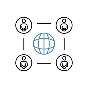 networking concept line icon. Simple element illustration. networking concept outline symbol design. vector