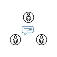 group talk concept line icon. Simple element illustration. group talk concept outline symbol design. vector