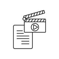 screenplay concept line icon. Simple element illustration.screenplay concept outline symbol design. vector