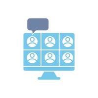 online meeting concept line icon. Simple element illustration. online meeting concept outline symbol design. vector