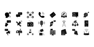 Communication icons set. Set of editable stroke icons.Set of Communication vector