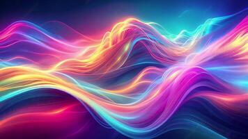 Luminous smooth multicolored soft moving waves on the background video