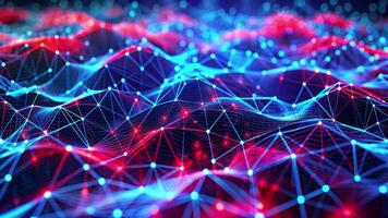 Black abstract wavy background filled with intersecting glowing lines video