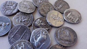 Roman Denarius silver coins of different emperors video
