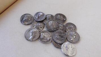 Roman Denarius silver coins of different emperors video
