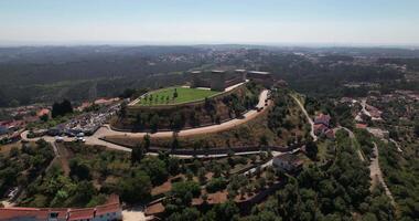 Aerial View City and Medieval Castle of Ourem, Portugal video