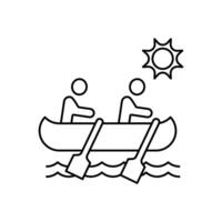 canoe concept line icon. Simple element illustration. canoe concept outline symbol design. vector