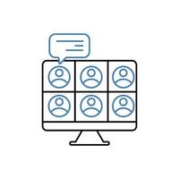 online meeting concept line icon. Simple element illustration. online meeting concept outline symbol design. vector