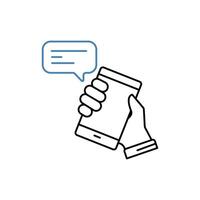phone call concept line icon. Simple element illustration. phone call concept outline symbol design. vector