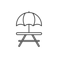 picnic table concept line icon. Simple element illustration.picnic table concept outline symbol design. vector