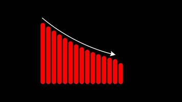 Graph Going down. Decline Failure Decreasing Bar Graph, Business loss Graph. Alpha Channel Transparent Background. 4K Resolution video