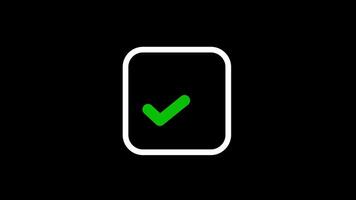Tick Mark Check Mark Animation Flat And Modern Style Alpha Channel On Transparent Background. Full HD. 4K Resolution video