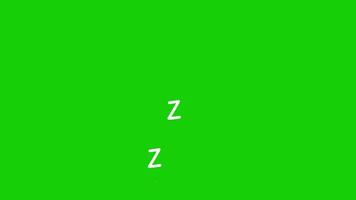 dormir zzz animação ícone. dormindo zzz símbolo animação croma chave verde tela. 4k resolução video