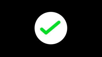 Tick Mark Check Mark Animation Flat And Modern Style Alpha Channel On Transparent Background. Full HD. 4K Resolution video