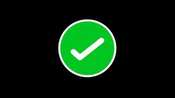 Tick Mark Check Mark Animation Flat And Modern Style Alpha Channel On Transparent Background. Full HD. 4K Resolution video
