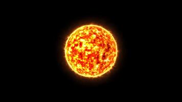 Sun Rotate Animation With Heat Alpha Channel Transparent Background. 4K Resolution. video