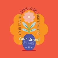 Flower Logotype On Vase No. 22 vector