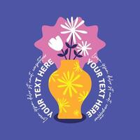 Flower Logotype On Vase No. 05 vector