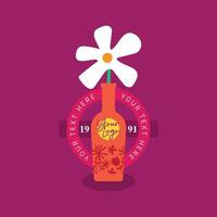 Flower Logotype On Vase No. 06 vector