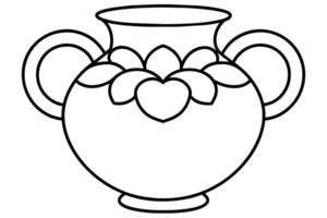 a whimsical looking vases coloring book with simple vector