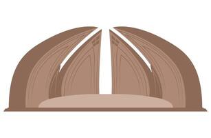 A brown arch with two arches on it vector