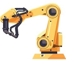A robot is standing in front of a white background vector