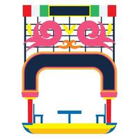 A colorful chinese style door with two dragons on it vector
