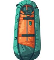 A sleeping bag with a zipper on the side vector