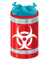 A red can with biohazard symbol vector