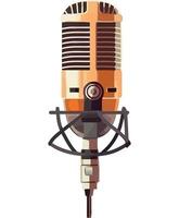 An old microphone on a white background vector