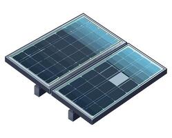 A solar panel on top of a metal frame vector