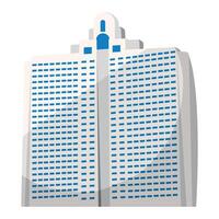 A building with a blue window on top vector