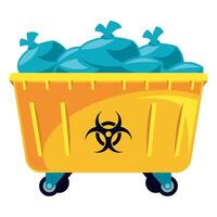 Garbage bin with biohazard symbol vector