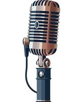 An illustration of a microphone on a white background vector