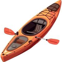 An orange kayak on a white background vector