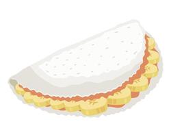A sandwich with bananas and cheese on it vector