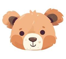 A cartoon bear head with a big nose vector