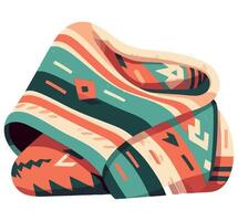 A colorful blanket with a pattern on it vector