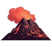 Volcano, lava, lava eruption, lava explosion, lava explosion illustration on a white background vector