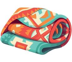 A colorful blanket with a pattern on it vector