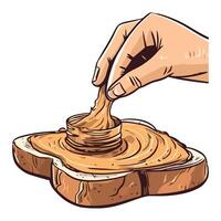 Peanut butter on toast illustration vector