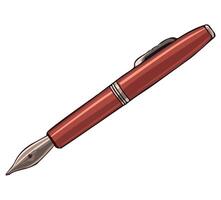 A red fountain pen on a white background vector