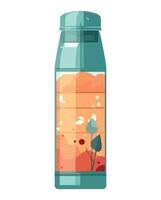 A bottle with a drink inside it on a white background vector