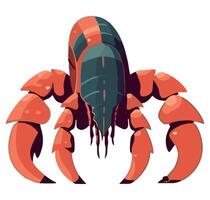 A red crab with large claws vector