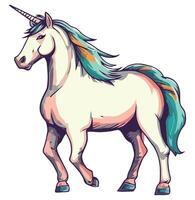 An illustration of a unicorn with a long mane vector