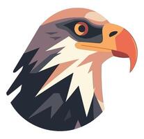 An eagle head with a red beak and orange beak vector