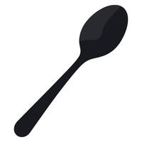 A black spoon on a white background vector