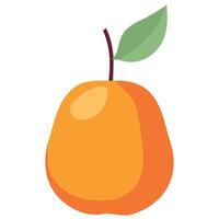 An orange with a leaf on it vector