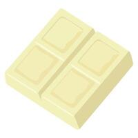 A block of white chocolate on a white background vector
